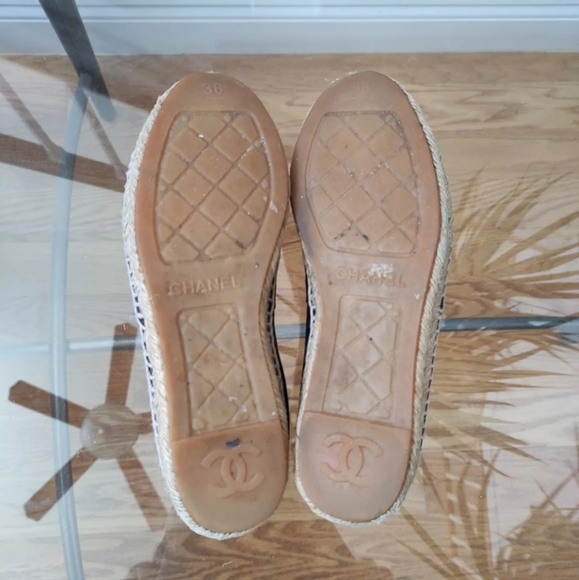 CHANEL CC Logos Espadrilles flats 36 black leather - Picture 8 of 15